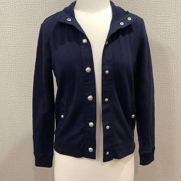 Ralph Lauren Womens Petite Casual Jacket Snap Up Navy Blue sz PS - Picture 5 of 9